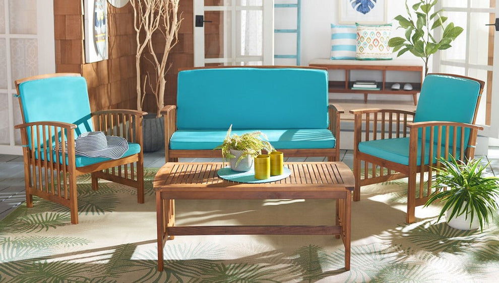 Safavieh Rocklin 4 Pc Outdoor Set | Outdoor Sofas, Loveseats & Sectionals |  Modishstore  - 23