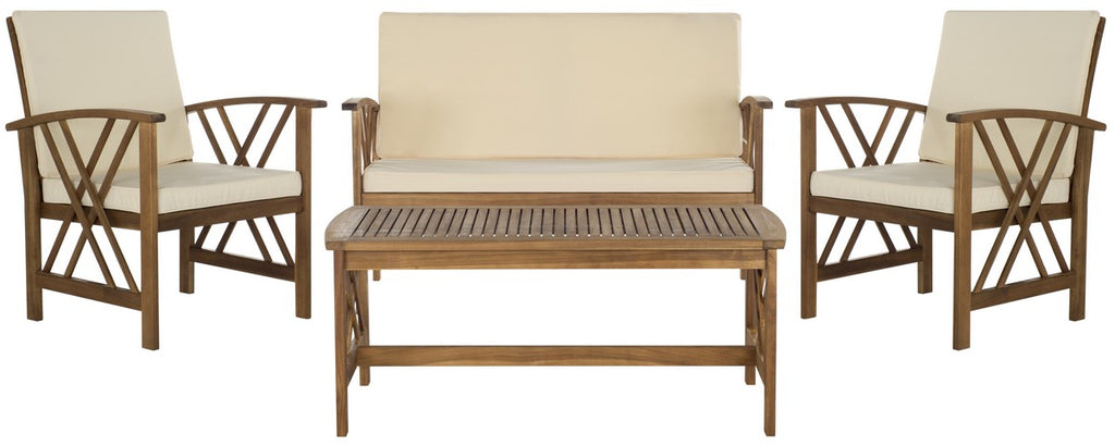 Safavieh Fontana 4 Pc Outdoor Set | Outdoor Sofas, Loveseats & Sectionals |  Modishstore  - 2