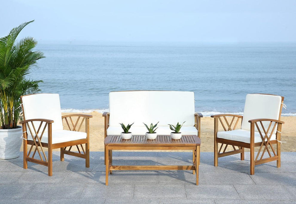 Safavieh Fontana 4 Pc Outdoor Set | Outdoor Sofas, Loveseats & Sectionals |  Modishstore  - 5