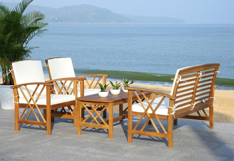 Safavieh Fontana 4 Pc Outdoor Set | Outdoor Sofas, Loveseats & Sectionals |  Modishstore 