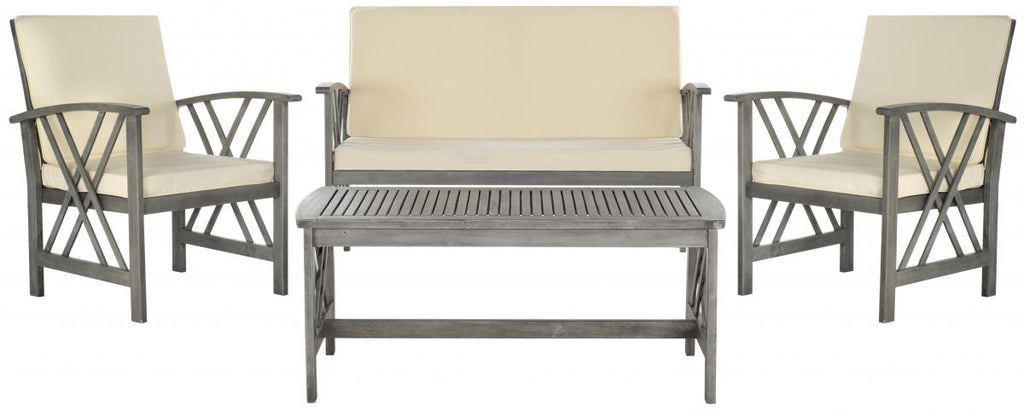 Safavieh Fontana 4 Pc Outdoor Set | Outdoor Sofas, Loveseats & Sectionals |  Modishstore  - 6