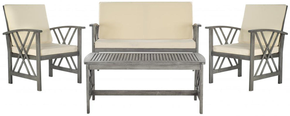 Safavieh Fontana 4 Pc Outdoor Set | Outdoor Sofas, Loveseats & Sectionals |  Modishstore  - 6