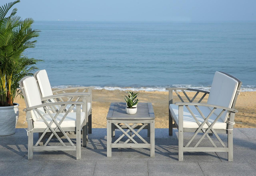 Safavieh Fontana 4 Pc Outdoor Set | Outdoor Sofas, Loveseats & Sectionals |  Modishstore  - 7