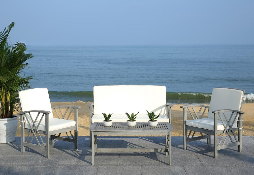 Safavieh Fontana 4 Pc Outdoor Set | Outdoor Sofas, Loveseats & Sectionals |  Modishstore  - 8