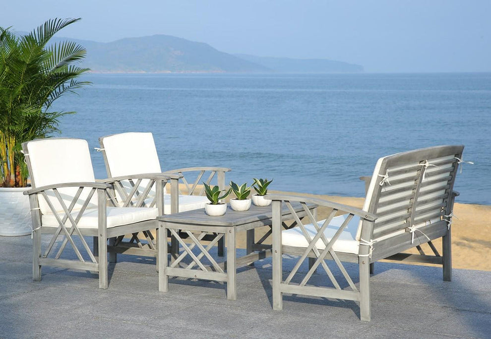 Safavieh Fontana 4 Pc Outdoor Set | Outdoor Sofas, Loveseats & Sectionals |  Modishstore  - 9