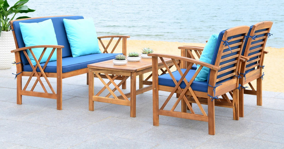 Safavieh Fontana 4 Pc Outdoor Set | Outdoor Sofas, Loveseats & Sectionals |  Modishstore  - 15