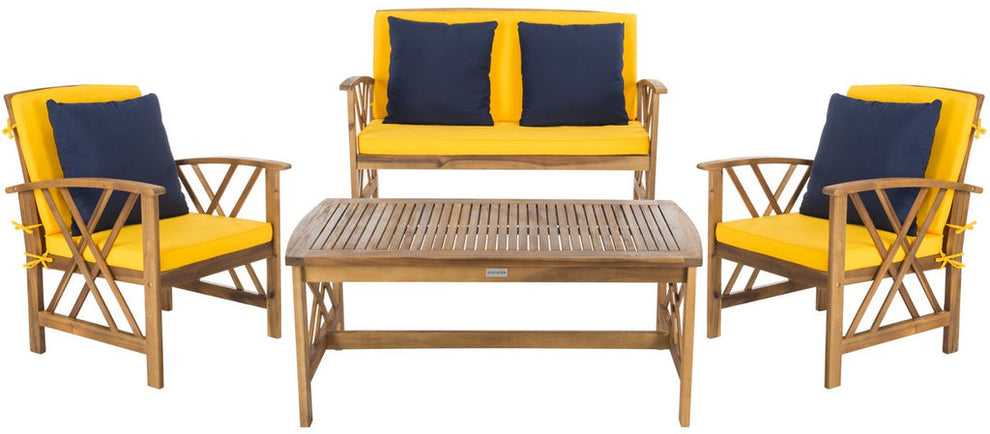 Safavieh Fontana 4 Pc Outdoor Set | Outdoor Sofas, Loveseats & Sectionals |  Modishstore  - 20