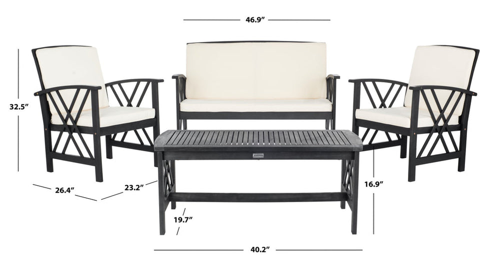 Safavieh Fontana 4 Pc Outdoor Set | Outdoor Sofas, Loveseats & Sectionals |  Modishstore  - 24