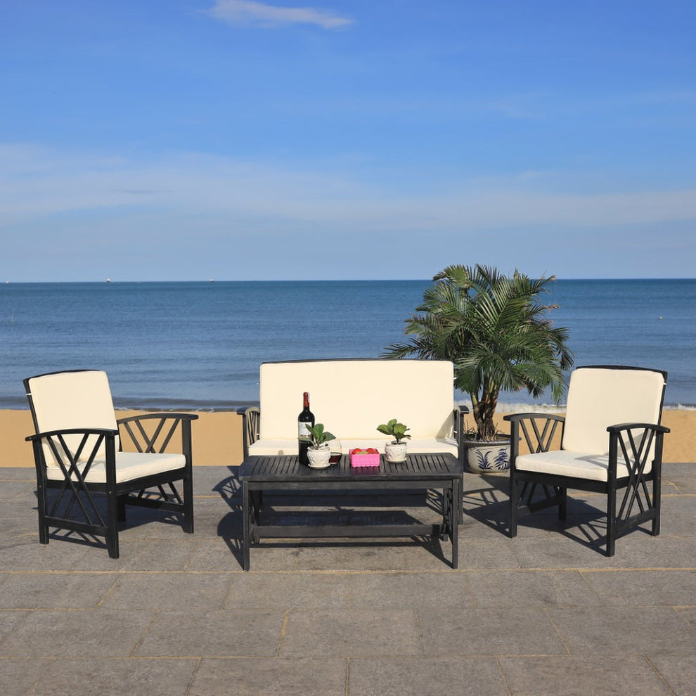 Safavieh Fontana 4 Pc Outdoor Set | Outdoor Sofas, Loveseats & Sectionals |  Modishstore  - 23