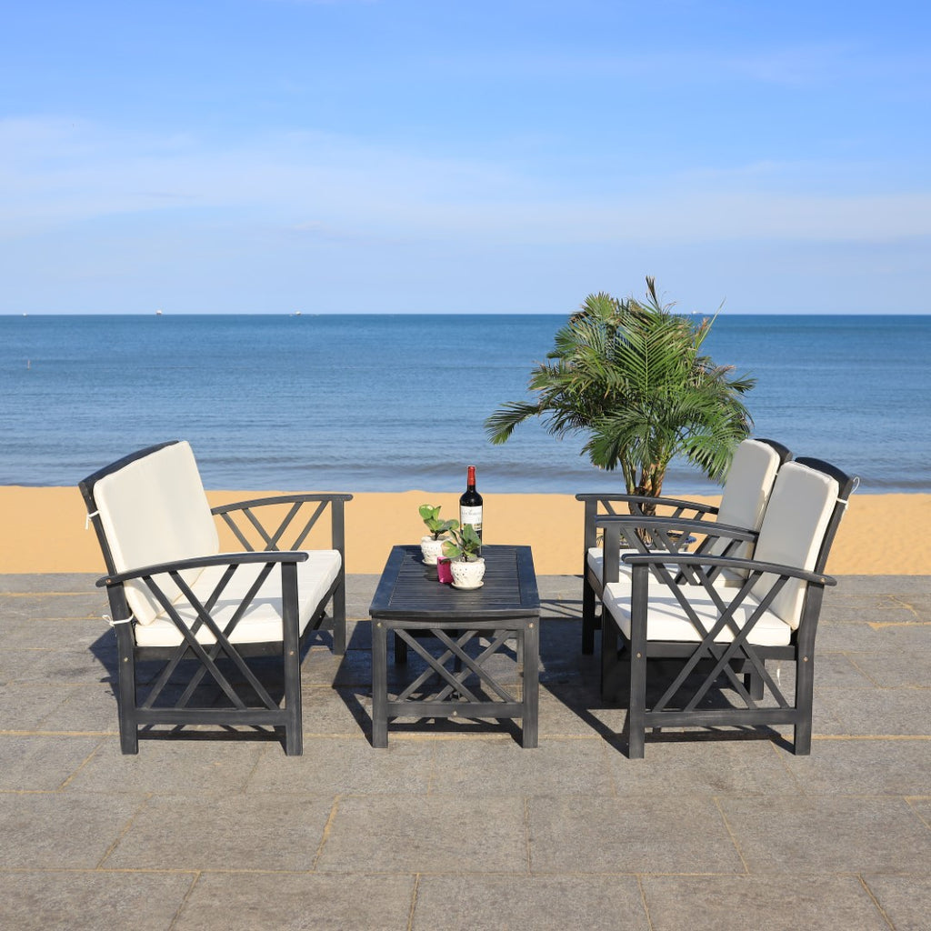 Safavieh Fontana 4 Pc Outdoor Set | Outdoor Sofas, Loveseats & Sectionals |  Modishstore  - 26