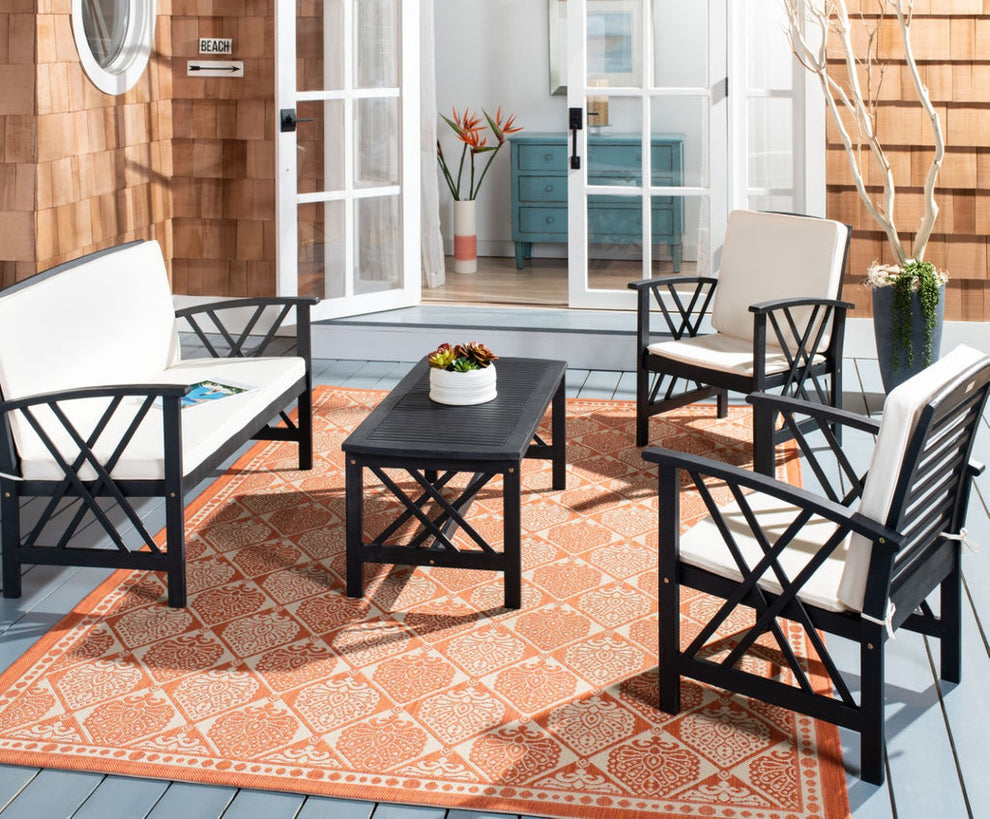 Safavieh Fontana 4 Pc Outdoor Set | Outdoor Sofas, Loveseats & Sectionals |  Modishstore  - 29