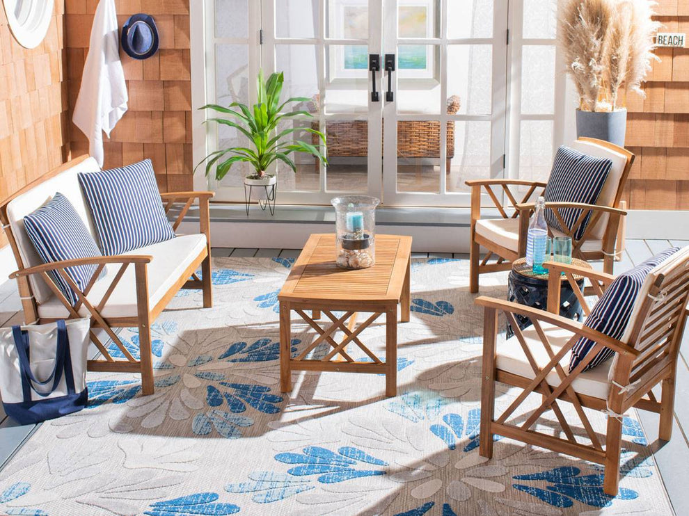 Safavieh Fontana 4 Pc Outdoor Set | Outdoor Sofas, Loveseats & Sectionals |  Modishstore  - 31