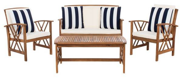 Safavieh Fontana 4 Pc Outdoor Set | Outdoor Sofas, Loveseats & Sectionals |  Modishstore  - 34