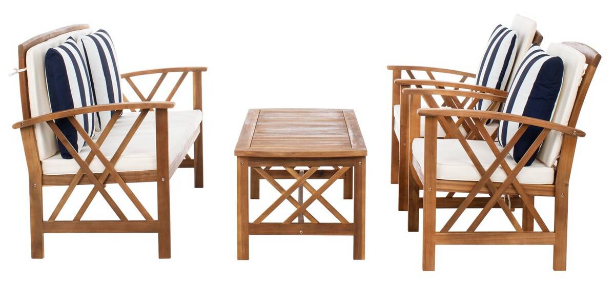 Safavieh Fontana 4 Pc Outdoor Set | Outdoor Sofas, Loveseats & Sectionals |  Modishstore  - 36