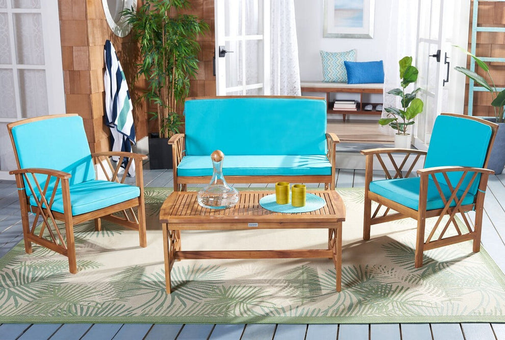 Safavieh Fontana 4 Pc Outdoor Set | Outdoor Sofas, Loveseats & Sectionals |  Modishstore  - 21