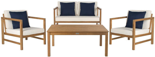 Safavieh Montez 4 Pc Outdoor Set With Accent Pillows | Outdoor Sofas, Loveseats & Sectionals |  Modishstore 