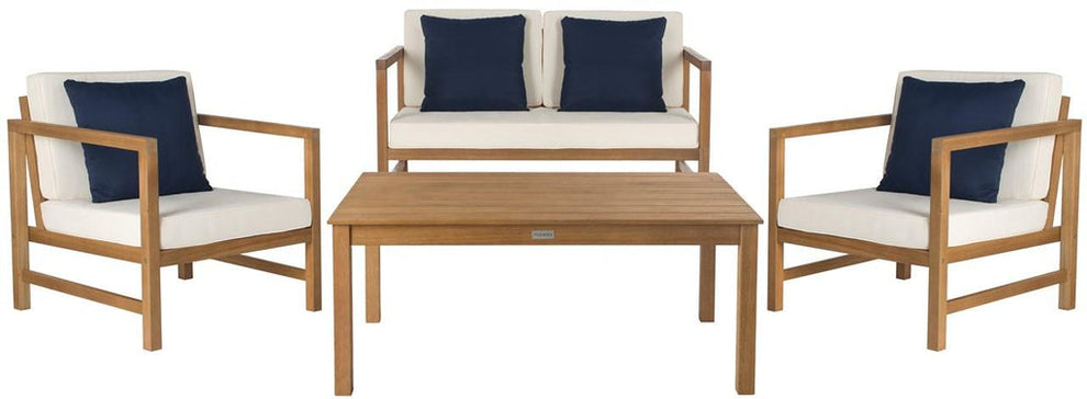 Safavieh Montez 4 Pc Outdoor Set With Accent Pillows | Outdoor Sofas, Loveseats & Sectionals |  Modishstore 
