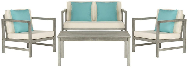 Safavieh Montez 4 Pc Outdoor Set With Accent Pillows | Outdoor Sofas, Loveseats & Sectionals |  Modishstore  - 8