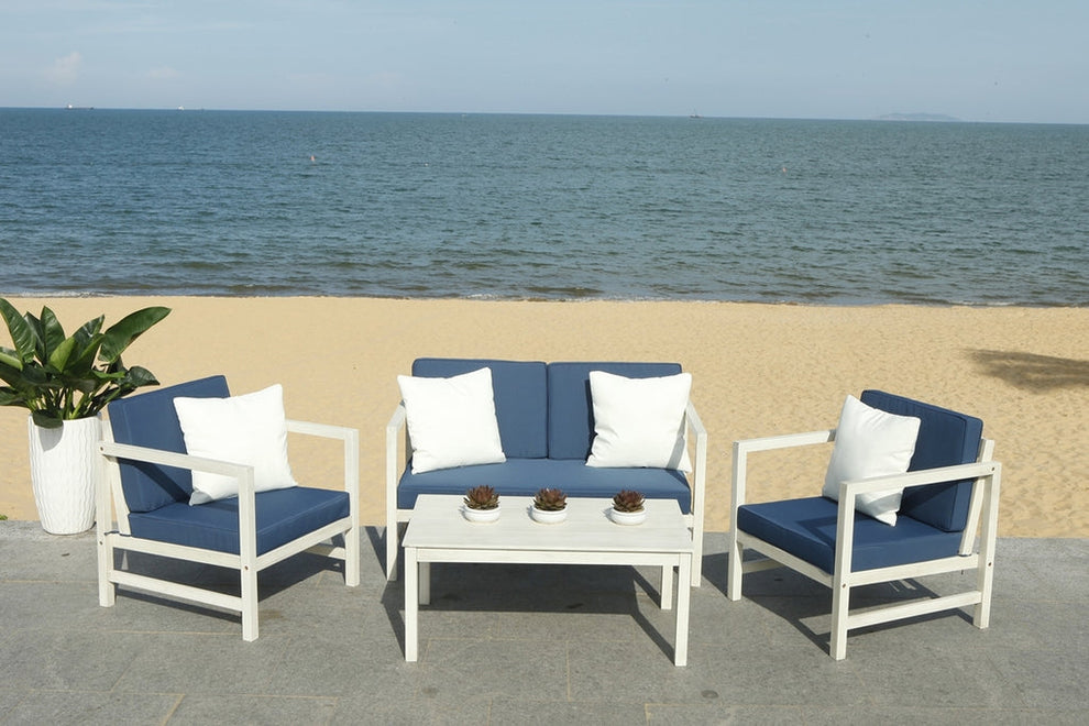 Safavieh Montez 4 Pc Outdoor Set With Accent Pillows | Outdoor Sofas, Loveseats & Sectionals |  Modishstore  - 17