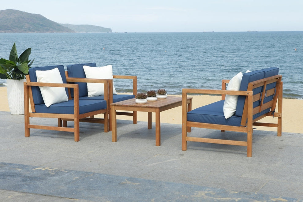 Safavieh Montez 4 Pc Outdoor Set With Accent Pillows | Outdoor Sofas, Loveseats & Sectionals |  Modishstore  - 21