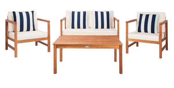 Safavieh Montez 4 Pc Outdoor Set With Accent Pillows | Outdoor Sofas, Loveseats & Sectionals |  Modishstore  - 22