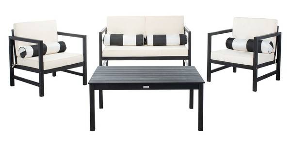 Safavieh Montez 4 Pc Outdoor Set With Accent Pillows | Outdoor Sofas, Loveseats & Sectionals |  Modishstore  - 26