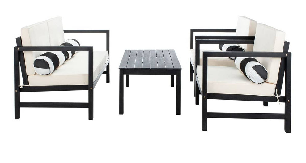 Safavieh Montez 4 Pc Outdoor Set With Accent Pillows | Outdoor Sofas, Loveseats & Sectionals |  Modishstore  - 27