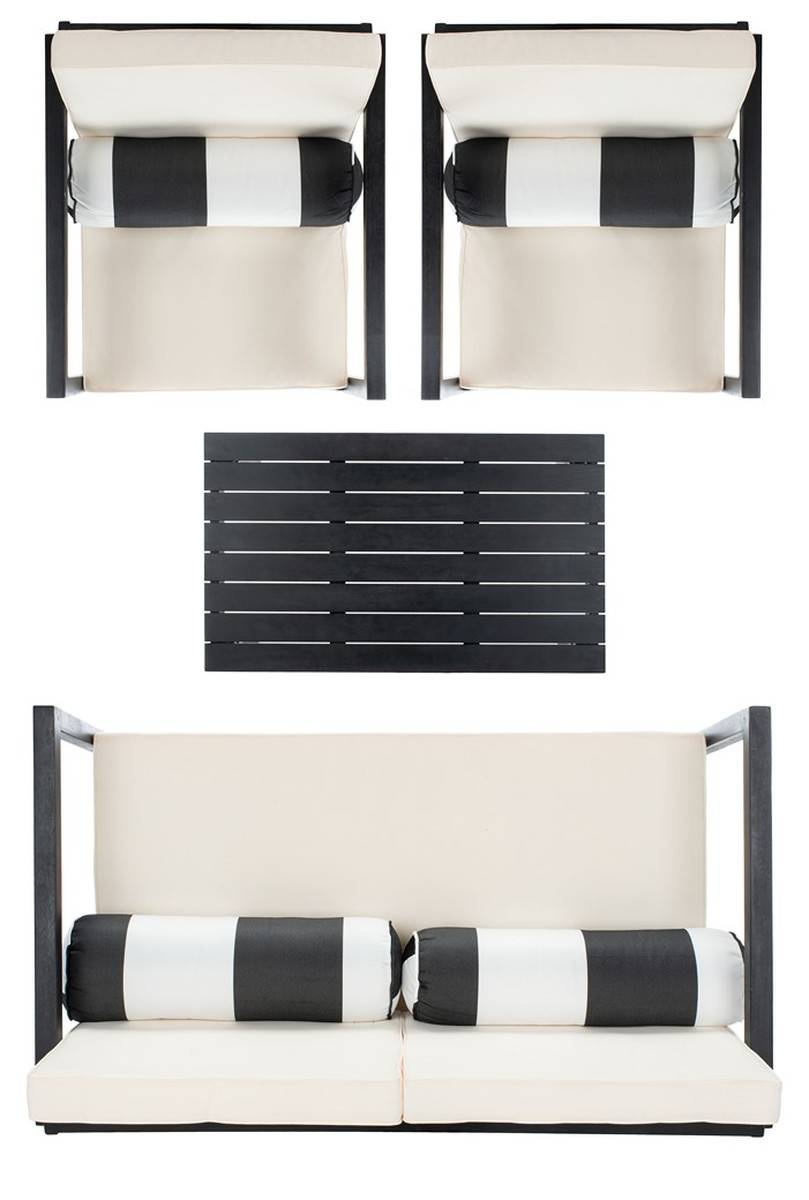Safavieh Montez 4 Pc Outdoor Set With Accent Pillows | Outdoor Sofas, Loveseats & Sectionals |  Modishstore  - 28
