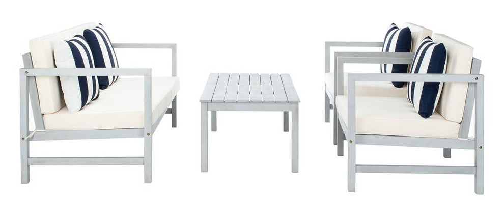Safavieh Montez 4 Pc Outdoor Set With Accent Pillows | Outdoor Sofas, Loveseats & Sectionals |  Modishstore  - 31