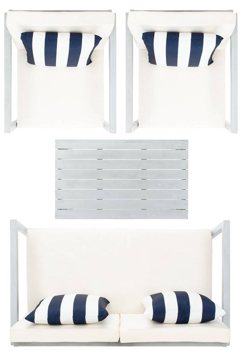 Safavieh Montez 4 Pc Outdoor Set With Accent Pillows | Outdoor Sofas, Loveseats & Sectionals |  Modishstore  - 32