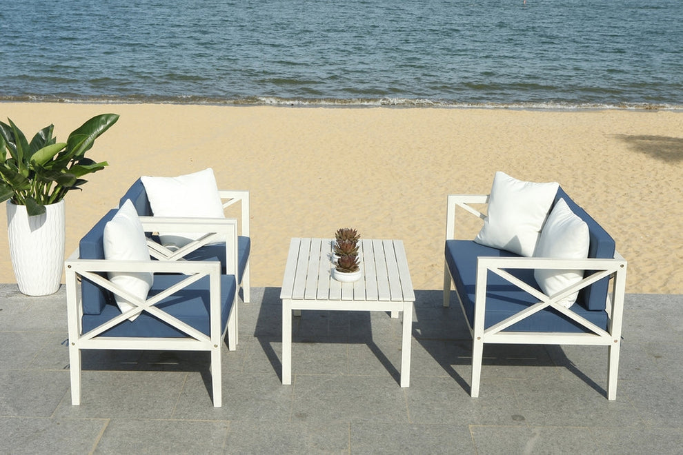 Safavieh Nunzio 4 Pc Outdoor Set With Accent Pillows | Outdoor Sofas, Loveseats & Sectionals | Modishstore - 17