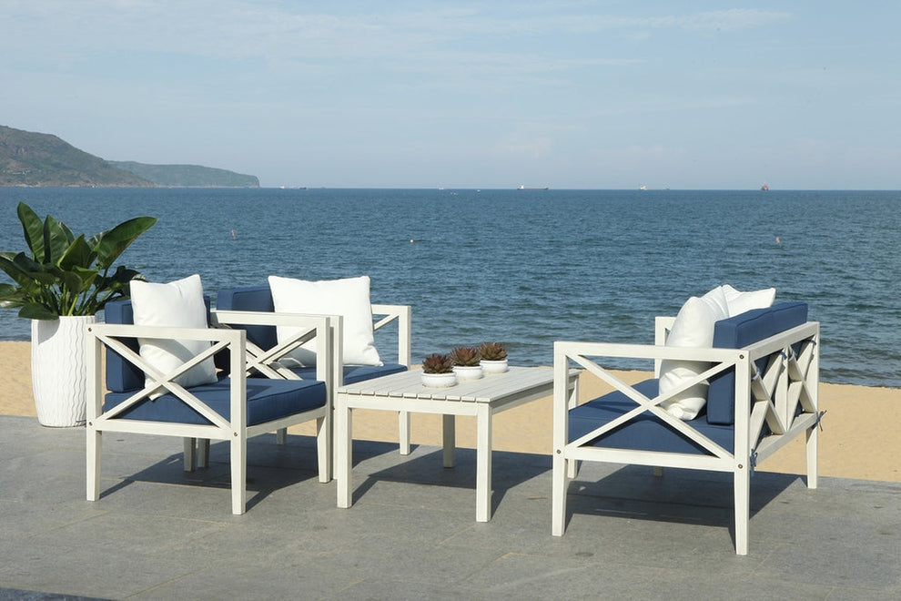 Safavieh Nunzio 4 Pc Outdoor Set With Accent Pillows | Outdoor Sofas, Loveseats & Sectionals | Modishstore - 18
