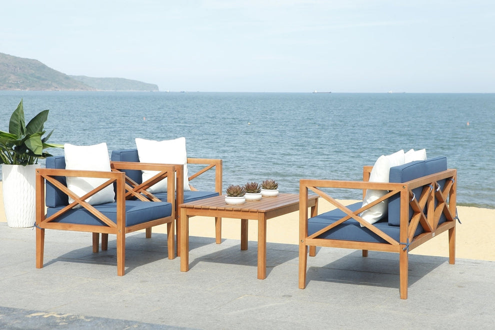 Safavieh Nunzio 4 Pc Outdoor Set With Accent Pillows | Outdoor Sofas, Loveseats & Sectionals | Modishstore - 20
