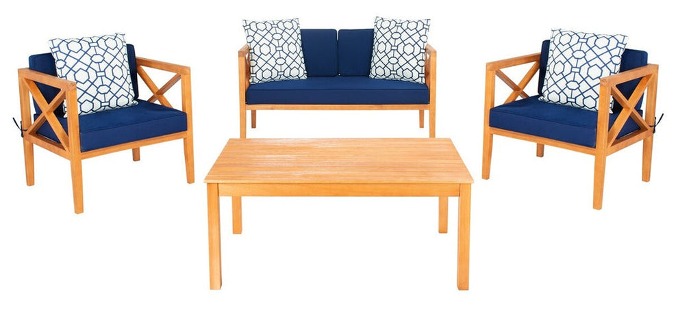 Safavieh Nunzio 4 Piece Set | Outdoor Sofas, Loveseats & Sectionals |  Modishstore  - 11
