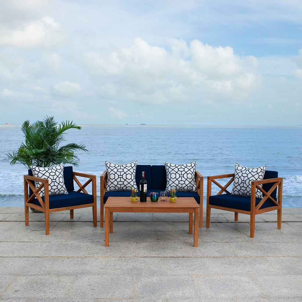 Safavieh Nunzio 4 Piece Set | Outdoor Sofas, Loveseats & Sectionals |  Modishstore  - 10
