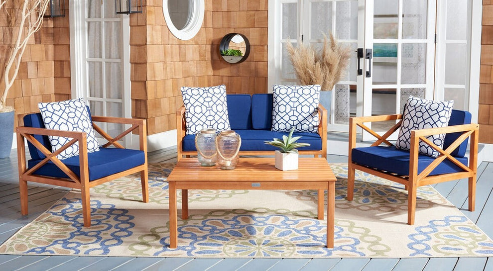 Safavieh Nunzio 4 Piece Set | Outdoor Sofas, Loveseats & Sectionals |  Modishstore  - 18