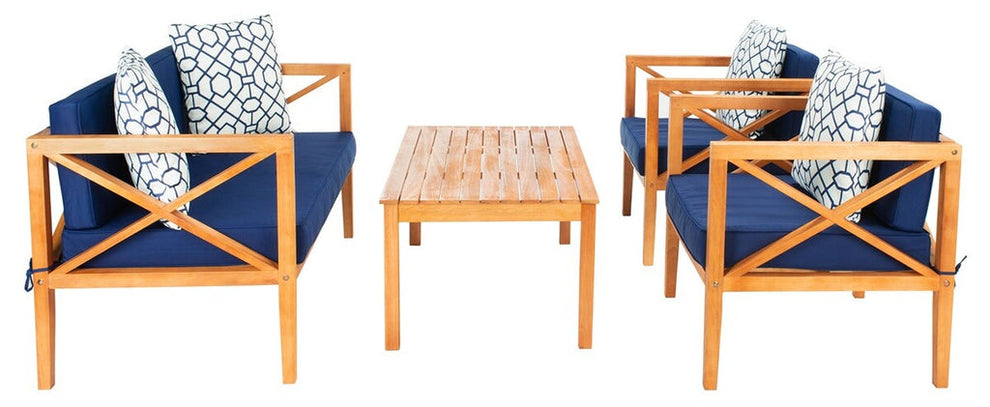 Safavieh Nunzio 4 Piece Set | Outdoor Sofas, Loveseats & Sectionals |  Modishstore  - 17