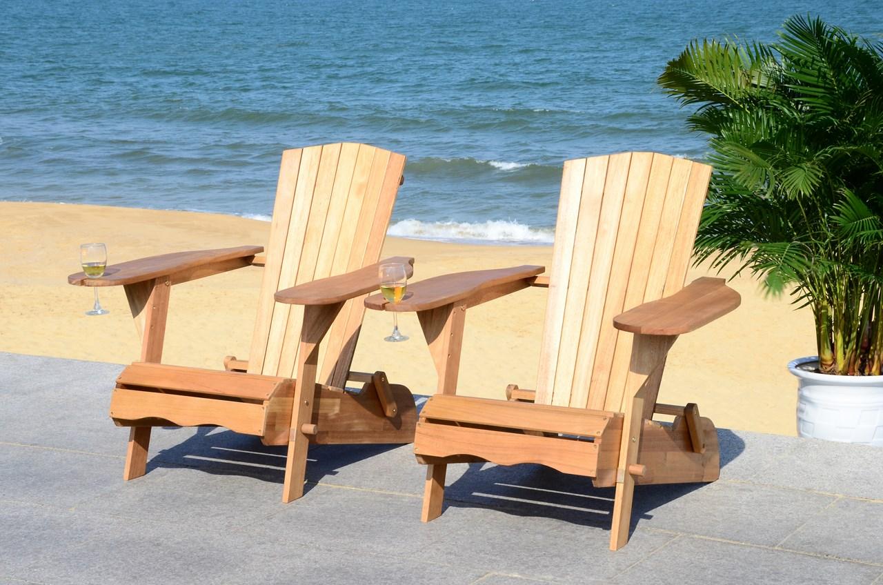 Safavieh Breetel Set Of 2 Adirondack Chairs | Outdoor Chaise Lounges | Modishstore - 5