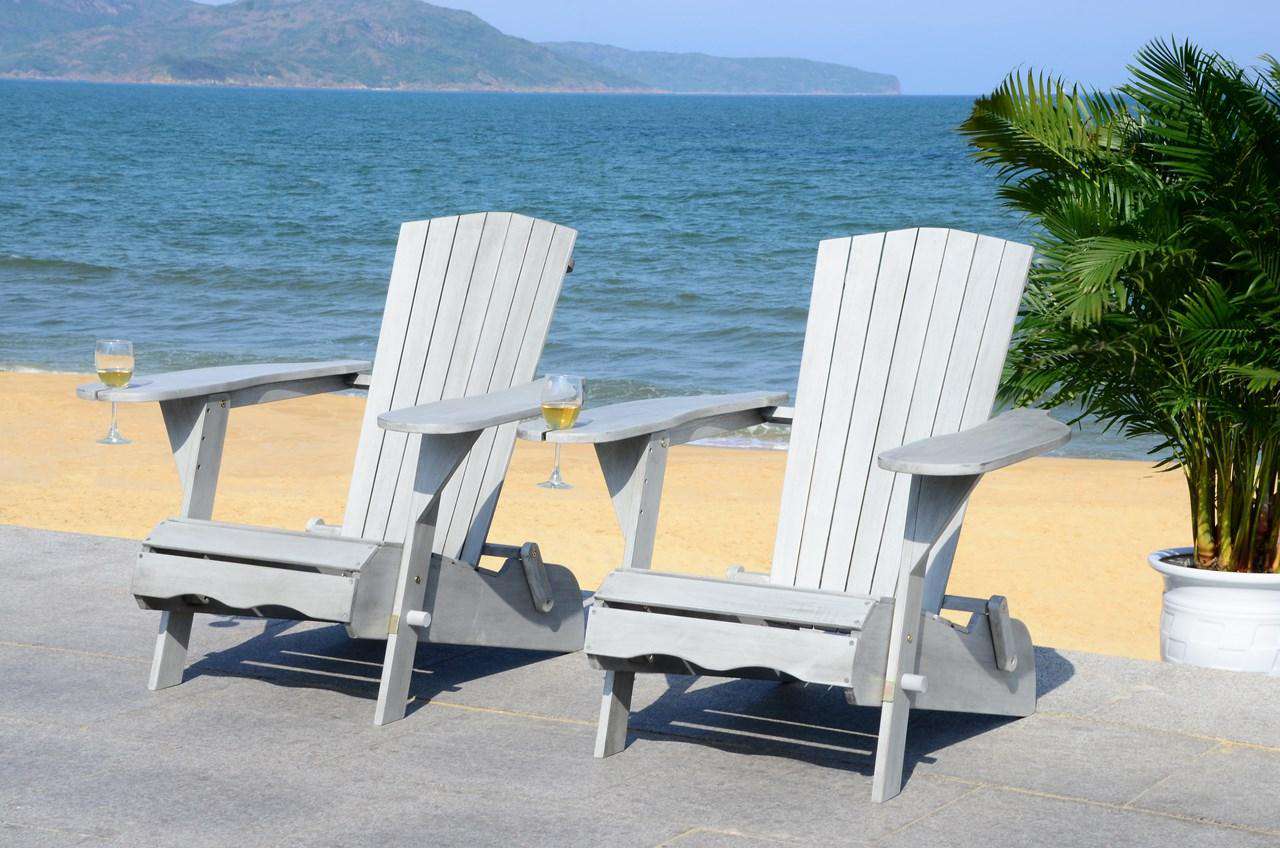 Safavieh Breetel Set Of 2 Adirondack Chairs | Outdoor Chaise Lounges | Modishstore - 4