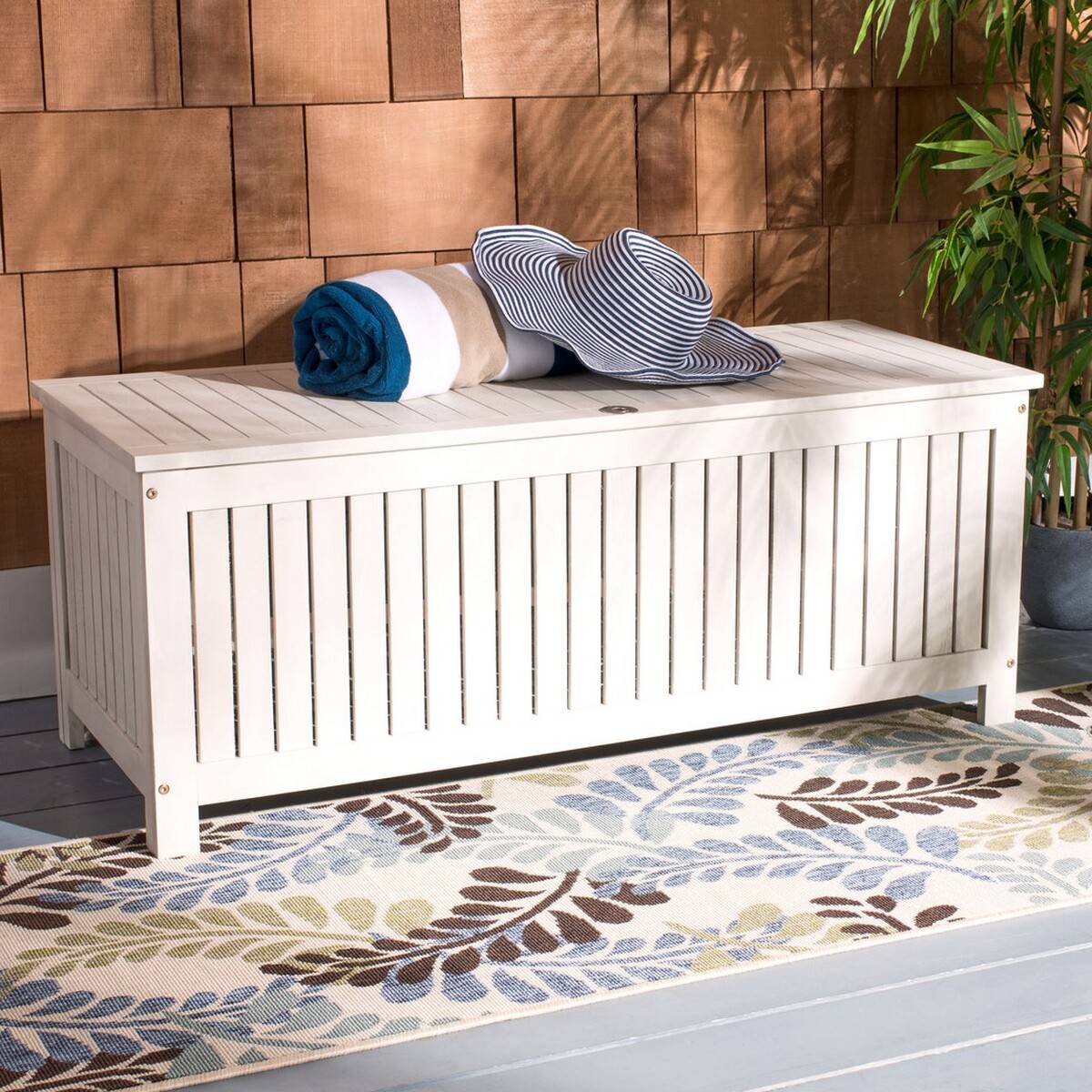 Safavieh Abri 47.63 Inch L Cushion Box | Cabinets |  Modishstore 