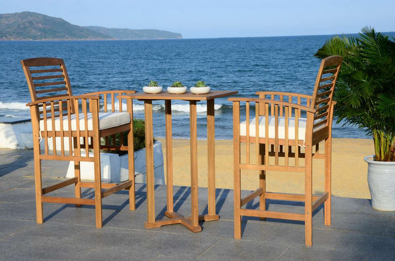 Safavieh Pate 3 Pc Bar 39.8-Inch H Table Bistro Set | Outdoor Dining Sets |  Modishstore  - 2