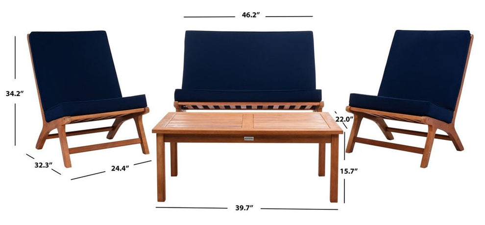 Safavieh Chaston 4 Pc Living Set | Outdoor Sofas, Loveseats & Sectionals |  Modishstore  - 19