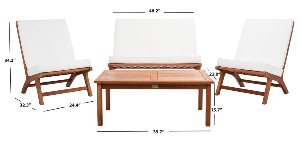 Safavieh Chaston 4 Pc Living Set | Outdoor Sofas, Loveseats & Sectionals |  Modishstore  - 29