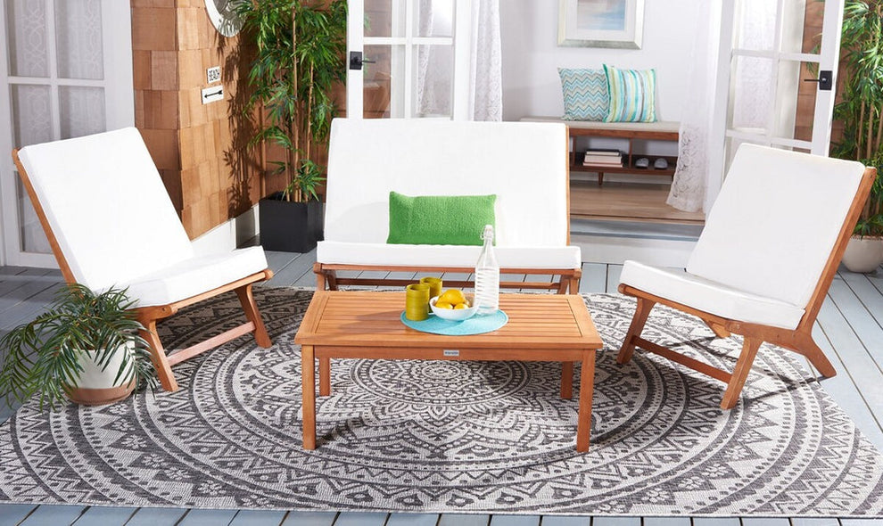 Safavieh Chaston 4 Pc Living Set | Outdoor Sofas, Loveseats & Sectionals |  Modishstore  - 31
