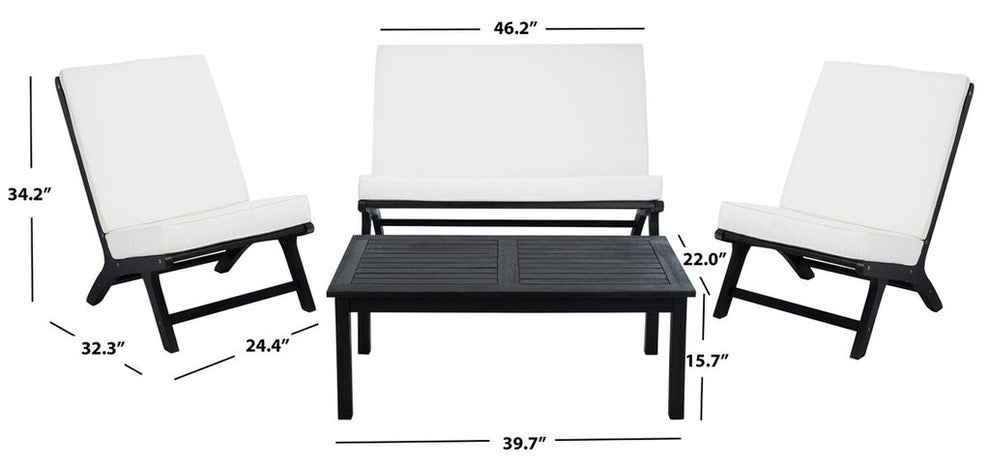 Safavieh Chaston 4 Pc Living Set | Outdoor Sofas, Loveseats & Sectionals |  Modishstore  - 40