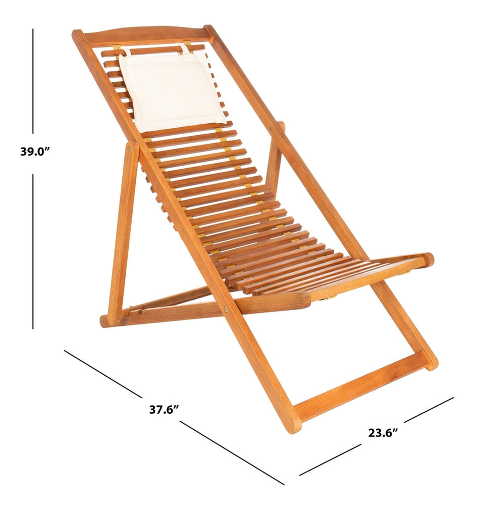 Rendi Relax Chair With Pillow - Set Of 2 - Natural, Navy | Outdoor Chaise Lounges |  Modishstore  - 16