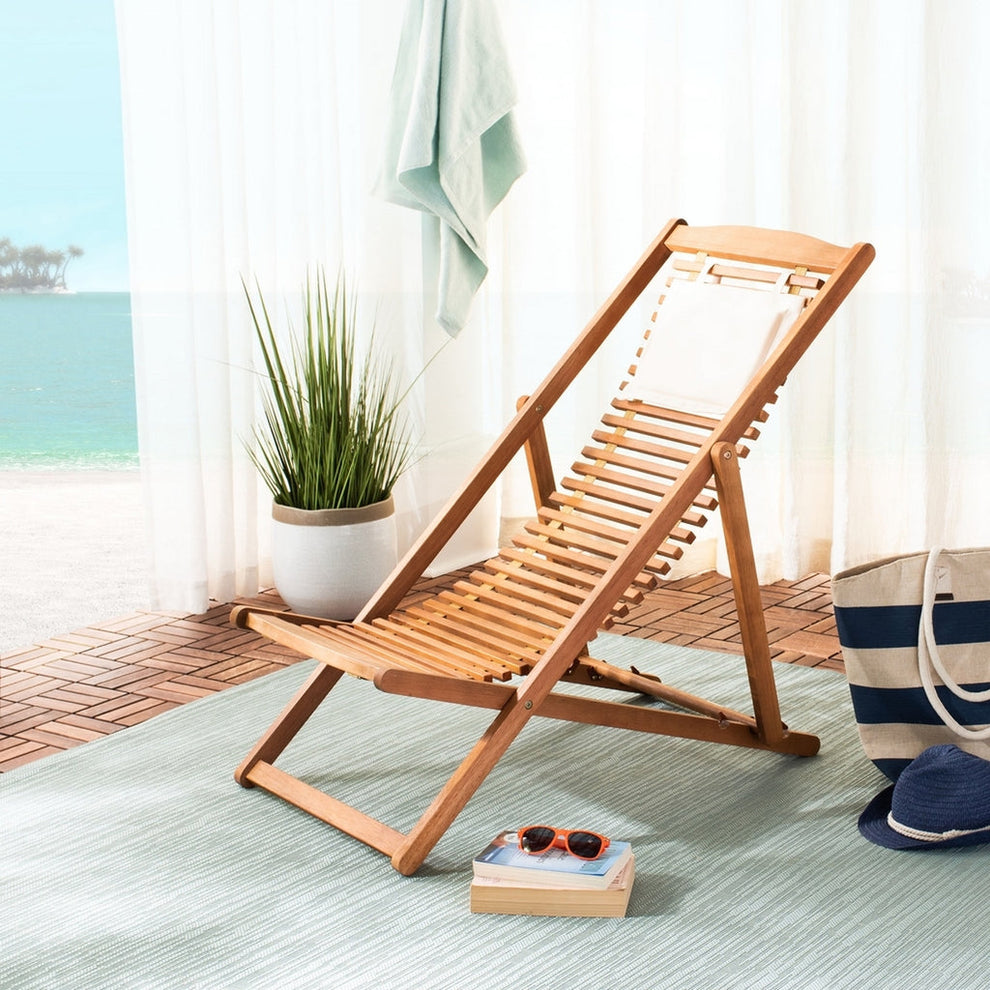 Rendi Relax Chair With Pillow - Set Of 2 - Natural, Navy | Outdoor Chaise Lounges |  Modishstore  - 15