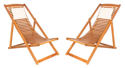 Rendi Relax Chair With Pillow - Set Of 2 - Natural, Navy | Outdoor Chaise Lounges |  Modishstore  - 13