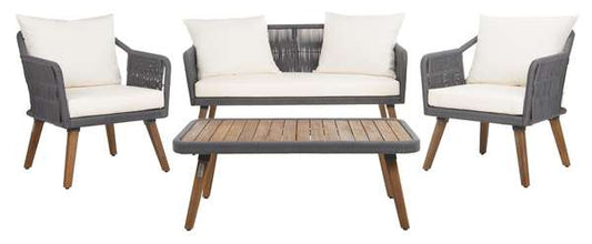 Safavieh Raldin Rope 4 Pc Living Set | Outdoor Patio |  Modishstore 