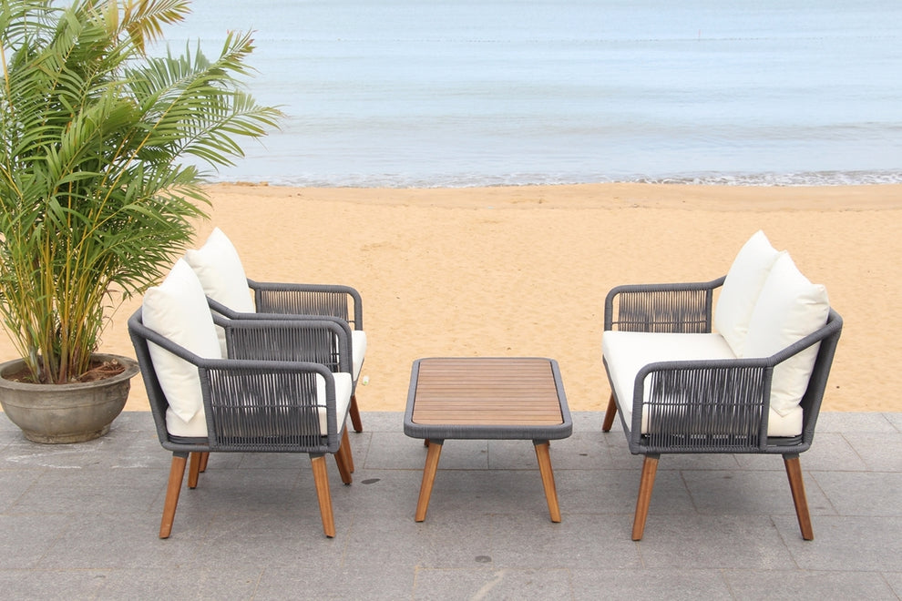 Safavieh Raldin Rope 4 Pc Living Set | Outdoor Patio |  Modishstore  - 2